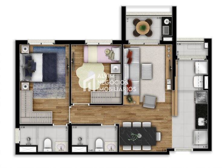 Apartamento à venda com 1 quarto, 33m² - Foto 8