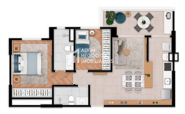 Apartamento à venda com 2 quartos - Foto 1