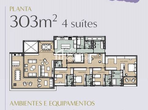 Apartamento à venda com 4 quartos, 303m² - Foto 1