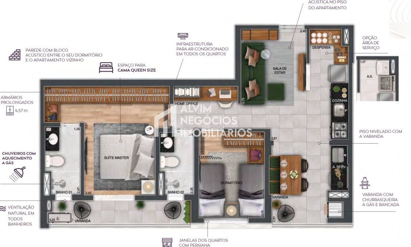 Apartamento à venda e aluguel com 2 quartos, 68m² - Foto 37